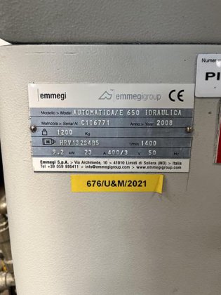 2008 Emmegi Automatica/E 650