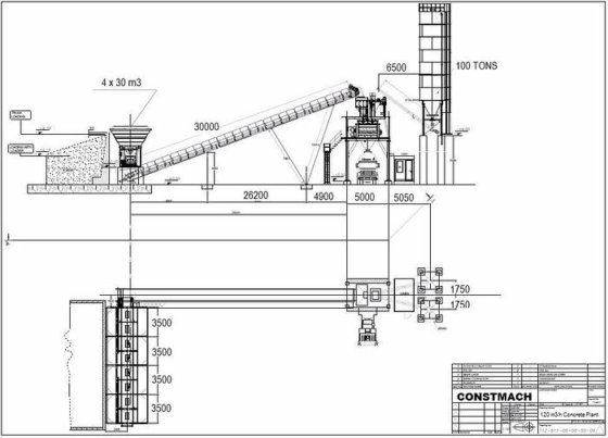 固定式コンクリートプラント 160 m3/h。