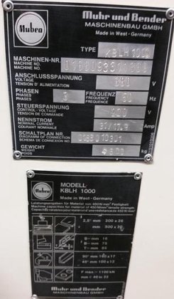 1993 Mubea KBLH 1000