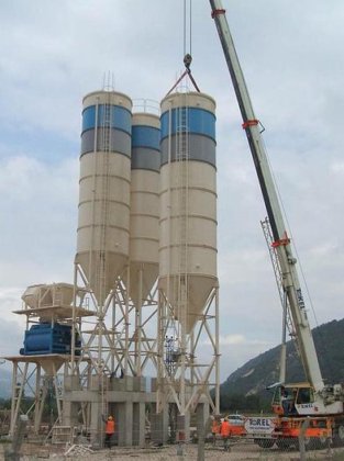 据置型コンクリートプラント、120 m3/h 容量