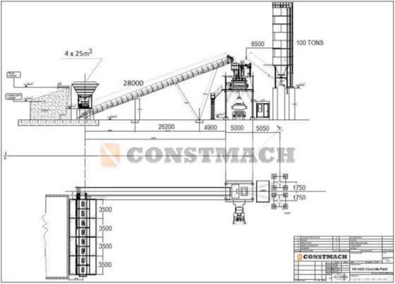 现货发货！100 立方米/小时固定式混凝土搅拌站