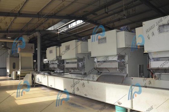 无纺布机纺织废料棉绒宠物纤维开松混合机打包机带称重控制系统，带尖刺格子和平格子