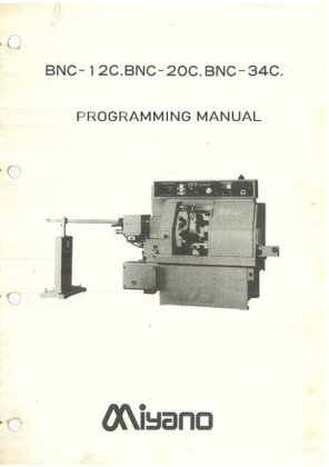 Manual for Used Miyano Machine