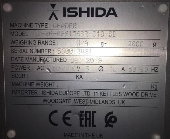 2019 Ishida Flex Grader Batcher