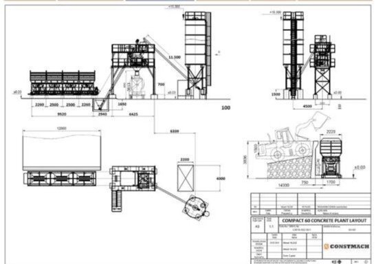 60 立方米/小时紧凑型混凝土搅拌站,2 年保修