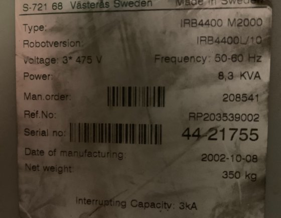 ABB IRB 4400L/10 2.53 METER