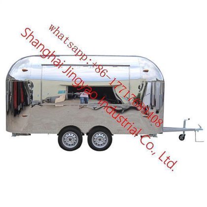 高品质定制彩色不锈钢沙滩推车移动食品车复古冰淇淋食品车快餐售货拖车食品车拖车出售