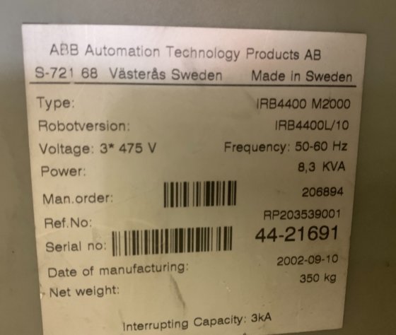 ABB IRB 4400L/10 2.53 METER