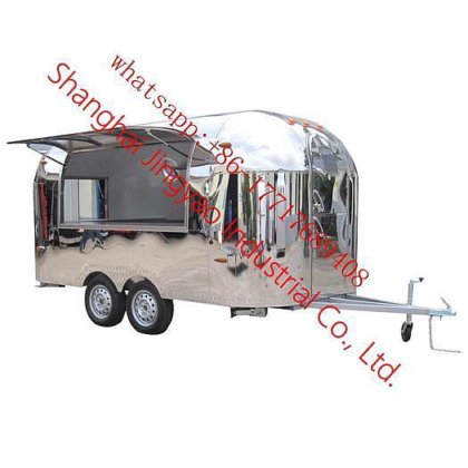 高品质定制彩色不锈钢沙滩推车移动食品车复古冰淇淋食品车快餐售货拖车食品车拖车出售