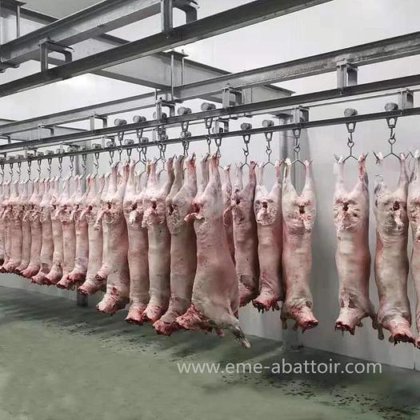 为清真屠宰场轨道系统定制的 20-200 只绵羊山羊全套屠宰线