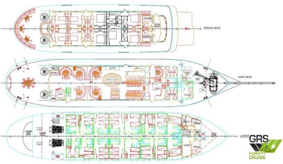 47m、50人乗りのクルーズ船を販売中