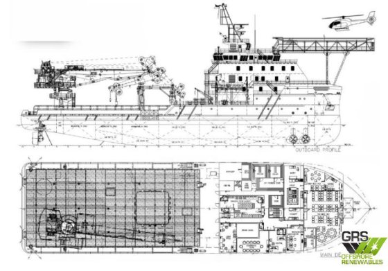 85mのオフショア支援・建設船販売