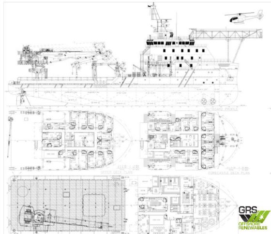 85mのオフショア支援・建設船販売