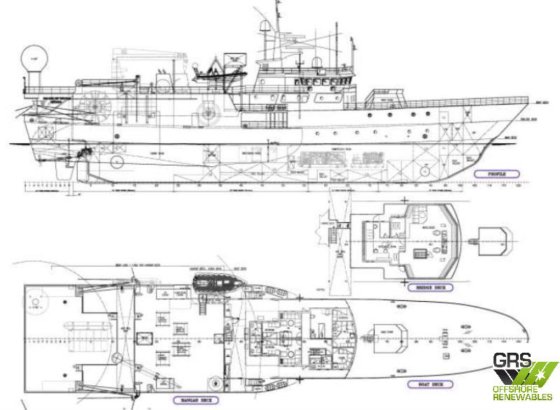 70m 6.5ノットの調査船を販売します