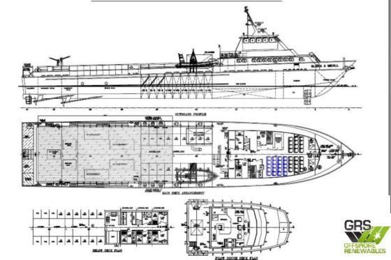 50m、82人乗りの乗組員輸送船を販売します