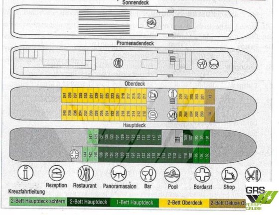 107m、182人乗りのクルーズ船を販売中