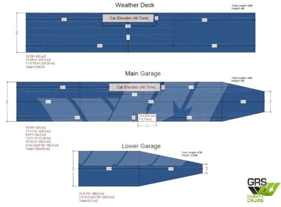 出售113米1015车道滚装船