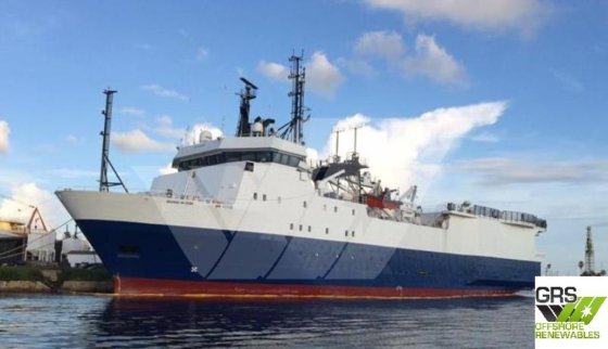 68m、15.6ノットの調査船を販売します
