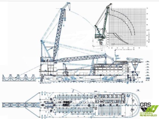 105mパイプ敷設クレーン船販売