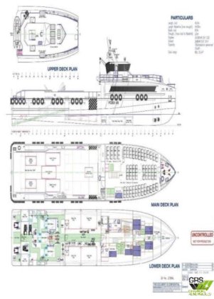 45m、112人乗り乗務員輸送船販売