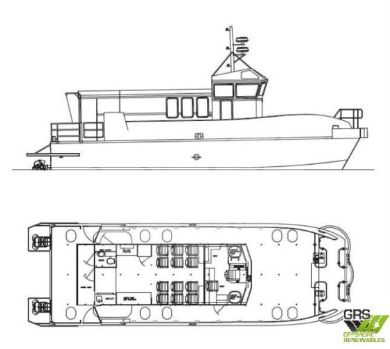 19m、12人乗り乗務員輸送船販売