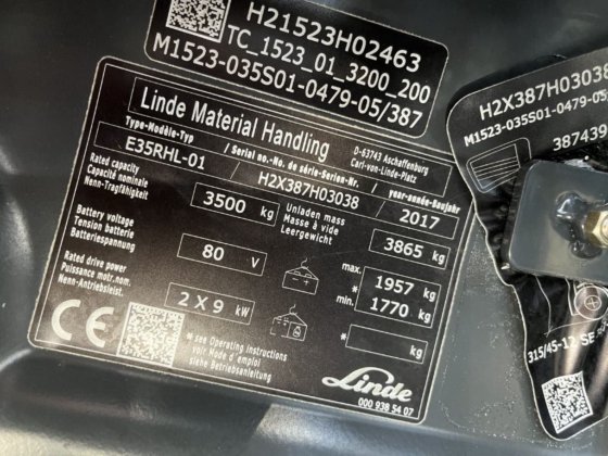 2017 Linde E35RHL-01