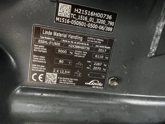 2017 Linde E50HL-01/600