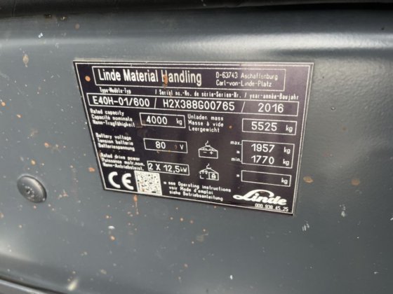 2016 Linde E40H-01/600