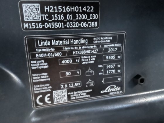 2017 Linde E40H-01/600