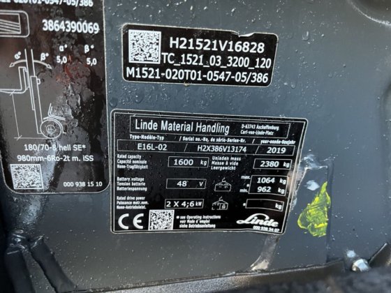 2019 Linde E16L-02