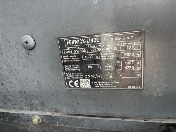 2015 Linde E40H-01/600