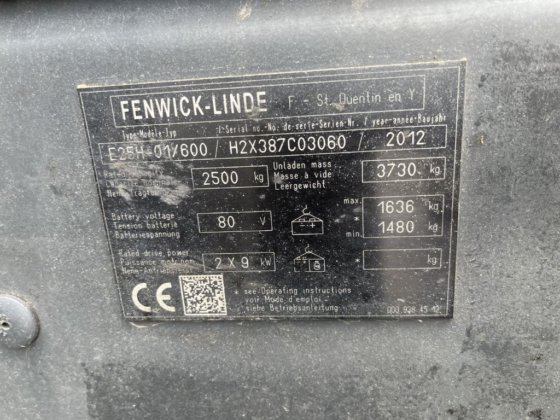 2012 Linde E25H-01/600