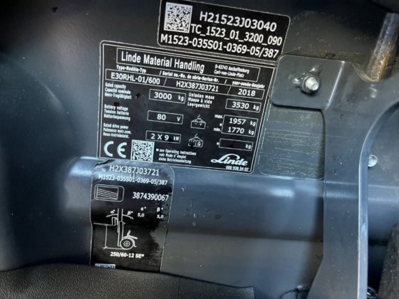 2018 Linde E30RHL/600