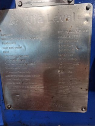 1998 Alfa Laval MMPX404