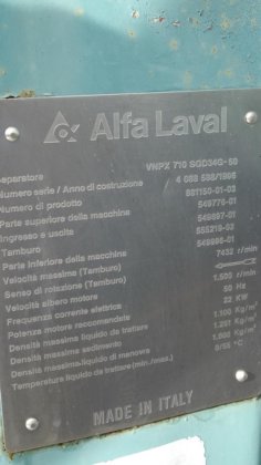 1996 阿法拉伐 VNPX 710 SGD34G-50