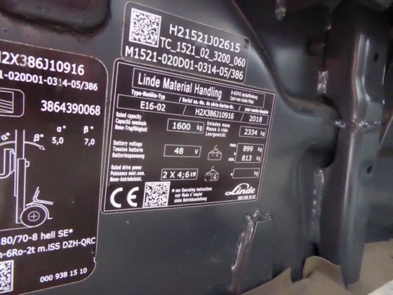 2018 Linde E16C-02