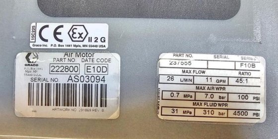 Used Graco Drum Unloading Pump