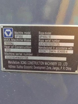2022 XCMG XP165U