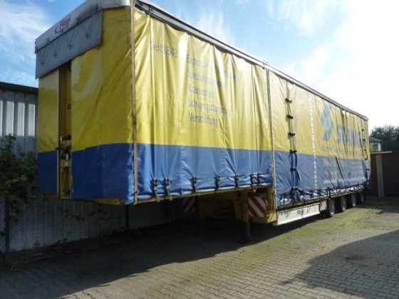 2004 ESGE 4-Achs-Satelauflieger,-Höhen+Verbreitbar, curtain side