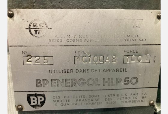 车间压力机 INTER HYDRO 型号 MC100A8