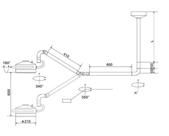 壁および天井によって取付けられる導かれた歯科外科口頭ライト ランプ