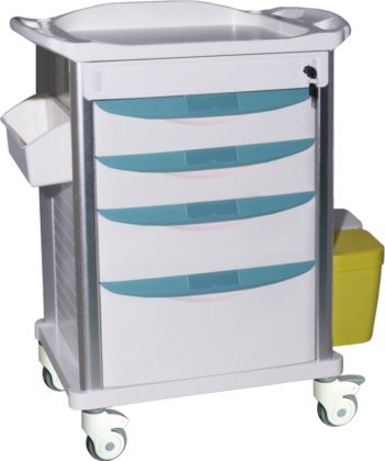 病院の家具の引出しが付いている Muti 機能 Abs の忍耐強い医学の緊急事態の薬の配分のトロリー