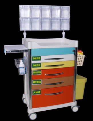 病院の家具の医学の ABS 物質的な麻酔の緊急のトロリー