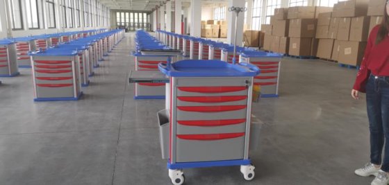 病院の家具の医学の ABS 物質的な麻酔の緊急のトロリー