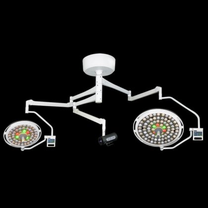 LED700500 二重ドーム頭部の外科ライト天井 LED は病室装置のためのランプを作動させます