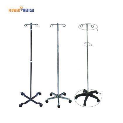 輸液点滴スタンド高さ調節可能トップステンレス4フック点滴スタンド移動式医療点滴スタンド病院家具