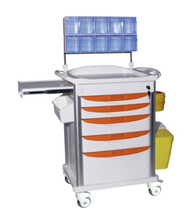 プラスチック医学のカートの緊急処置のトロリー ABS 麻酔のトロリーに服を着せる病院の家具の器械