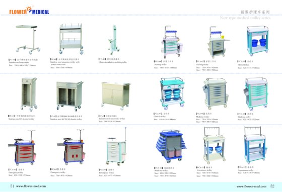 病院の家具の ABS 物質的な無線看護のトロリー