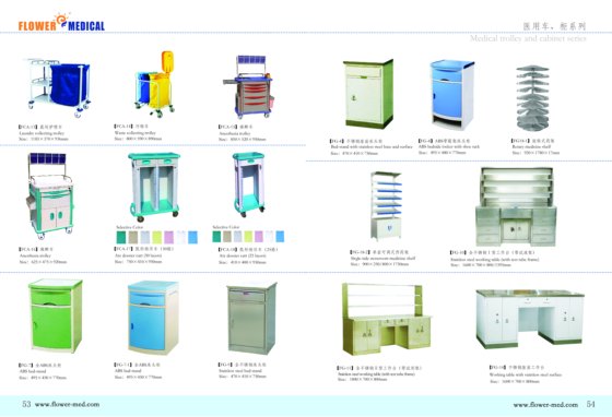 病院の家具の ABS 物質的な無線看護のトロリー
