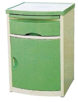 工場ロッカーを持つ医学の家具の病院の枕元のキャビネットのテーブル、靴の棚が付いている ABS プラスチック看護の忍耐強いベッド立場